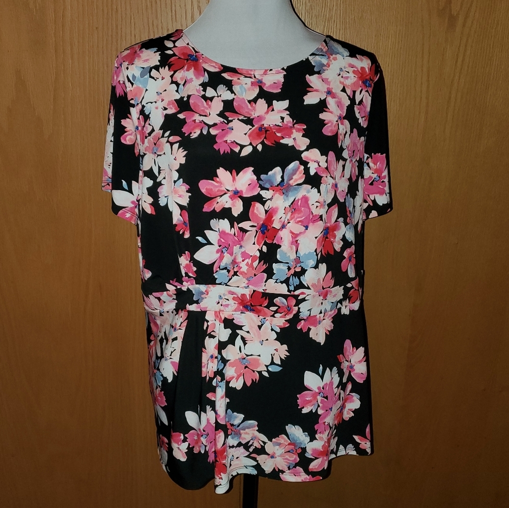Pink and black floral